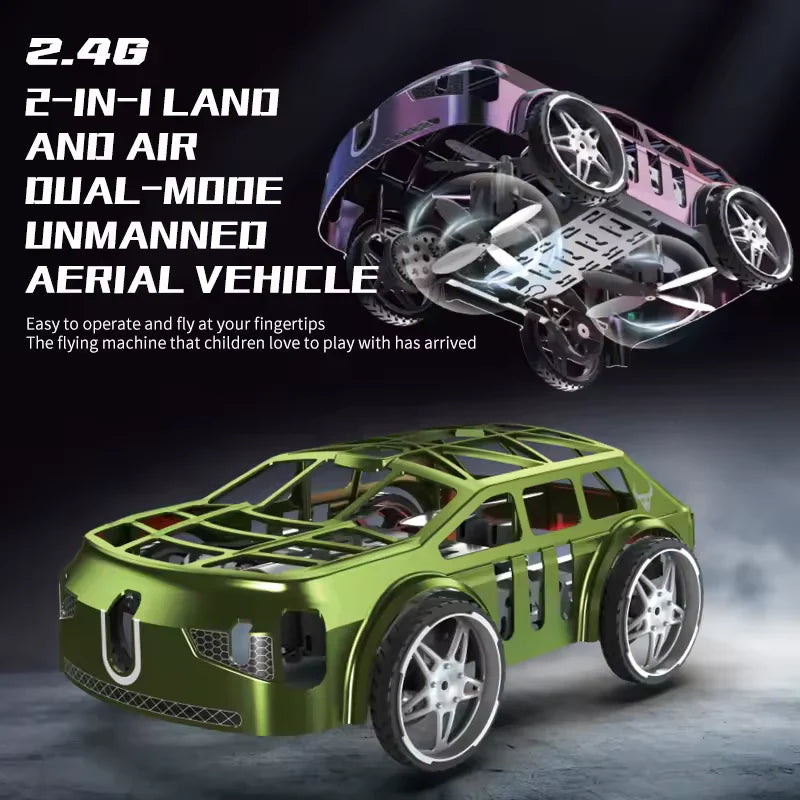 2 in 1 RC Mini Car & Drone With Lights