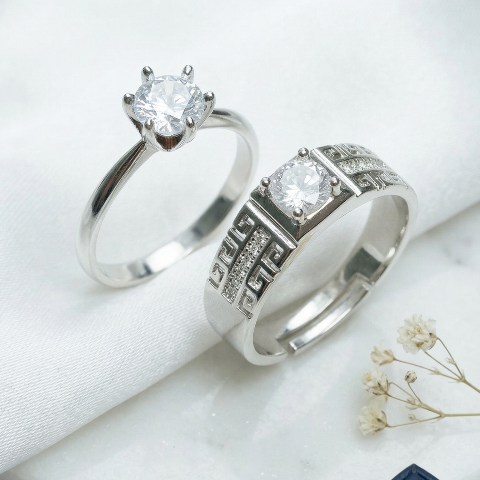 Couple cubic zirconia ( adjustable rings)