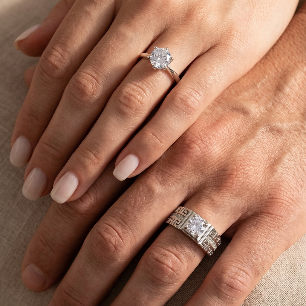 Couple cubic zirconia ( adjustable rings)