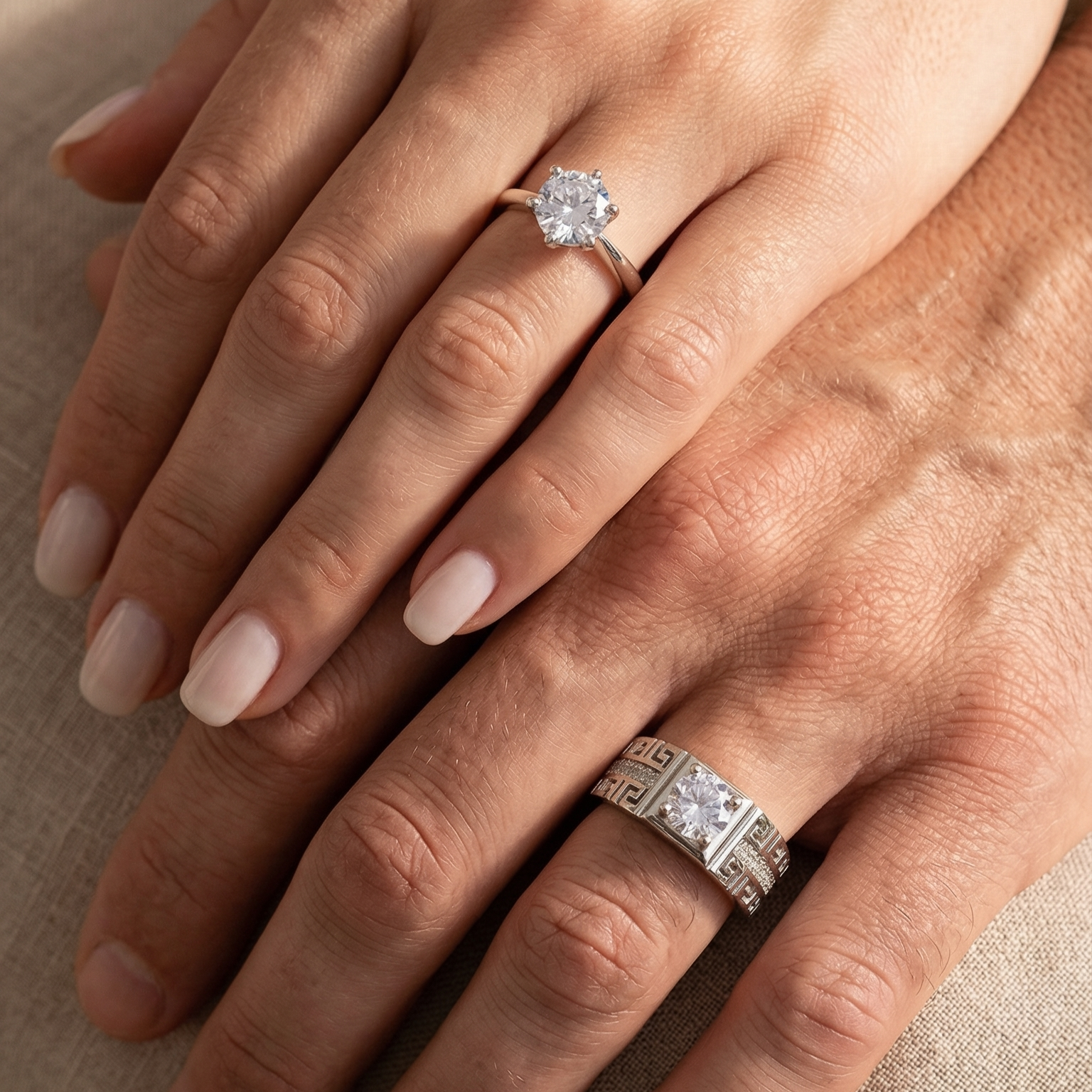 Couple cubic zirconia ( adjustable rings)